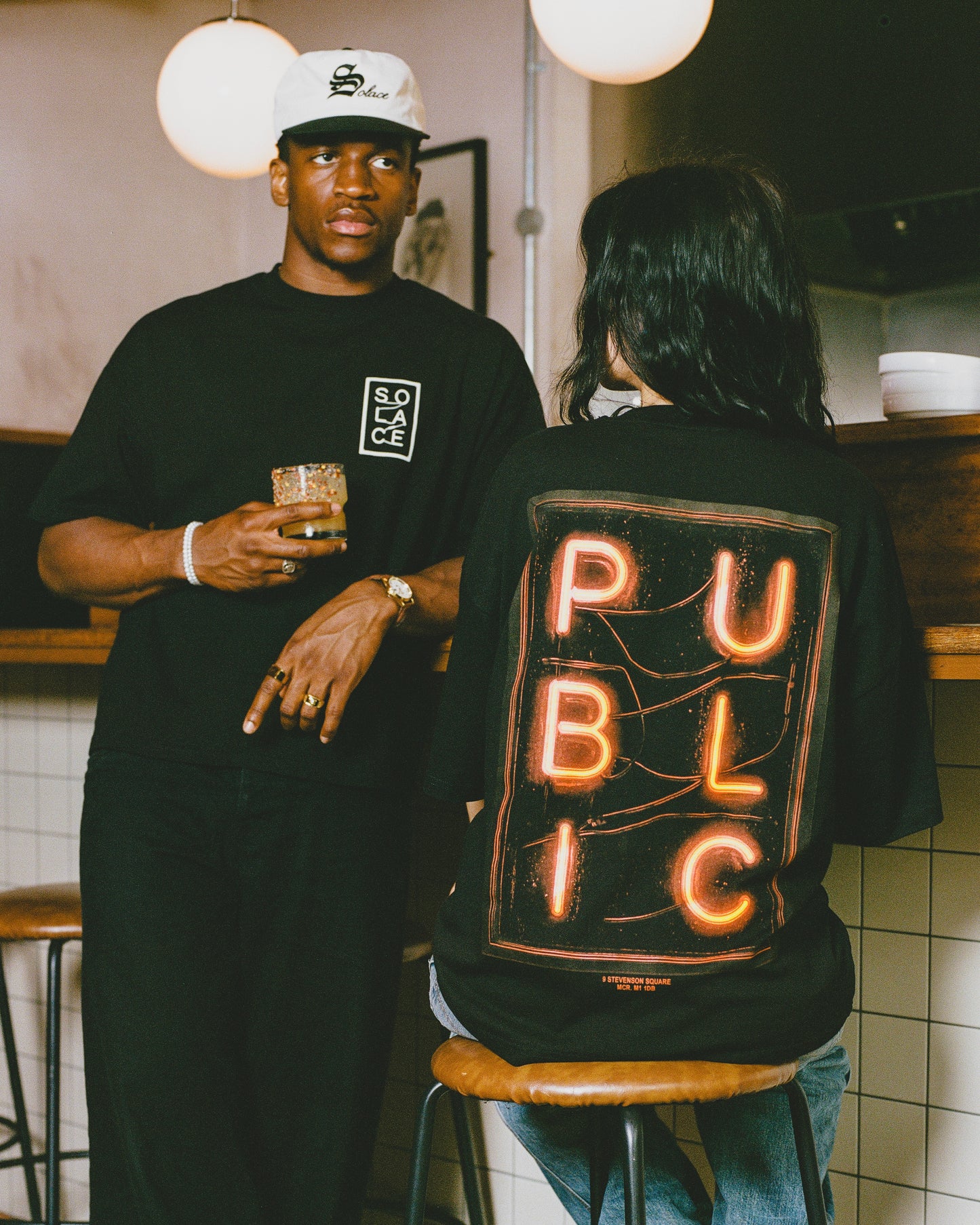 Solace x Public Event T-Shirt - Carbon Black/Neon Red