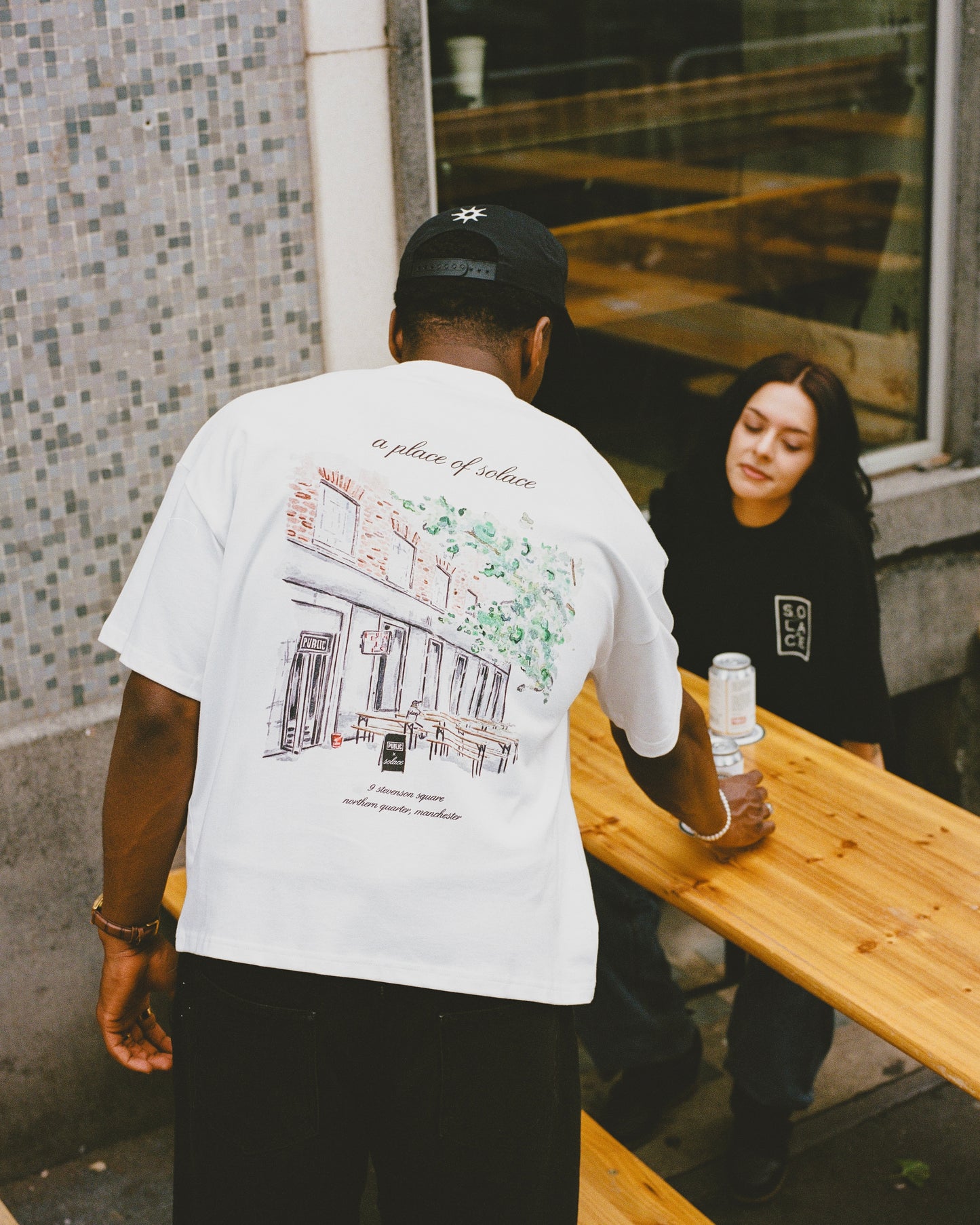 "Place of Solace" Graphic T-Shirt - Ivory/Carbon Black
