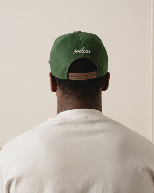 Old English 5 Panel Baseball Cap - Forest Green/Walnut Brown