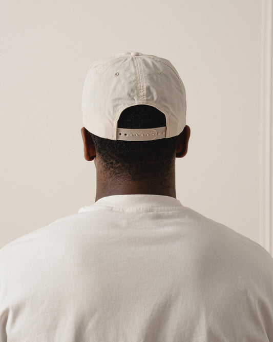 Sticker Logo 5 Panel Baseball Cap - Bone White/Cobalt Blue