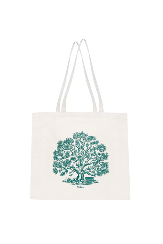 Heavyweight Canvas Tranquility Tree Tote Bag - Natural/Forest Green
