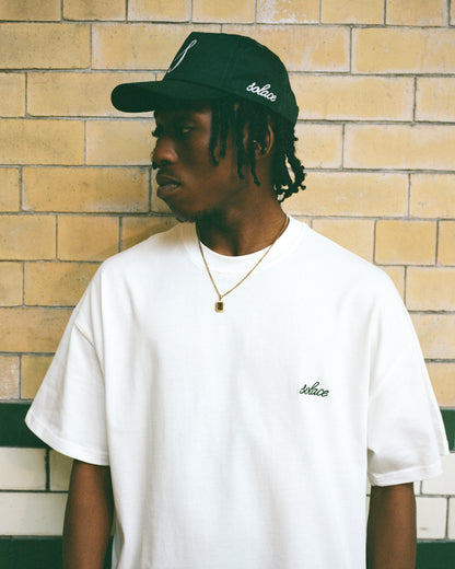 Chainstitch Initial 5 Panel Baseball Cap - Forest Green/Ivory