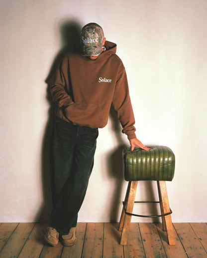 Heavyweight Oversized Boxy Tranquilo Hoodie - Cinnamon Brown/Ivory