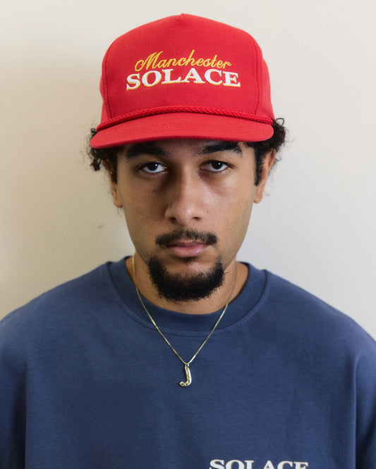 Royal Logo 5 Panel Cap - Rose Red/Antique Gold