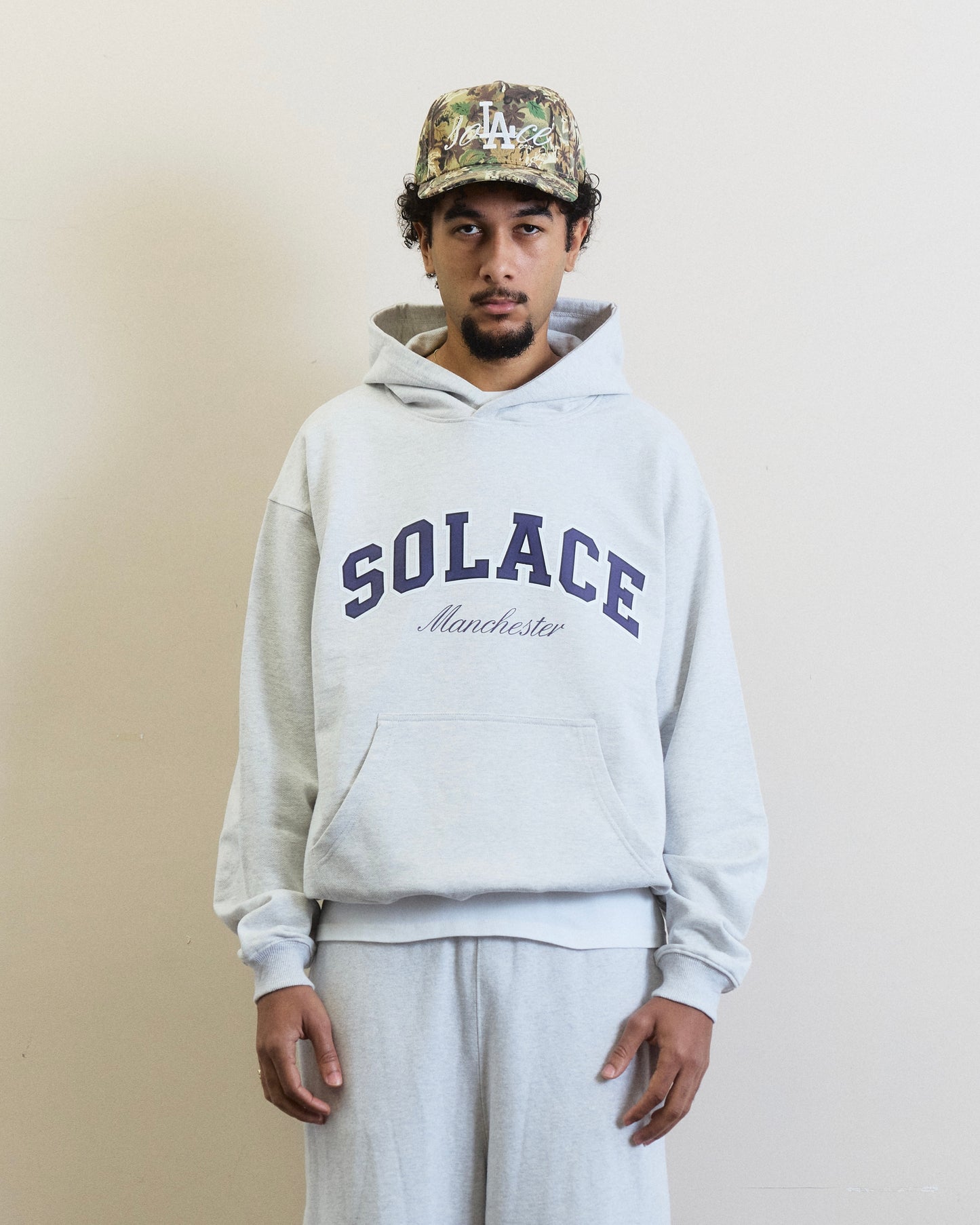 Varsity Logo Hoodie - Cloud Grey/Midnight Navy