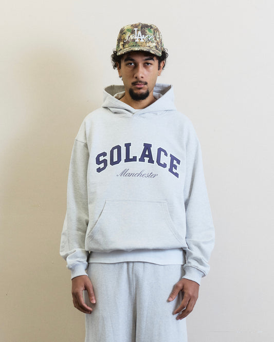 Varsity Logo Hoodie - Cloud Grey/Midnight Navy