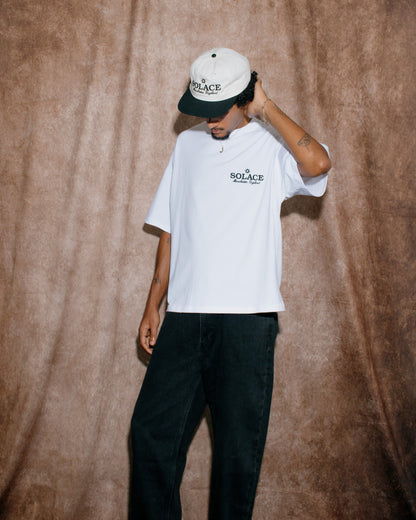 Oversized Boxy Solaire Logo T-Shirt - Ivory/Black