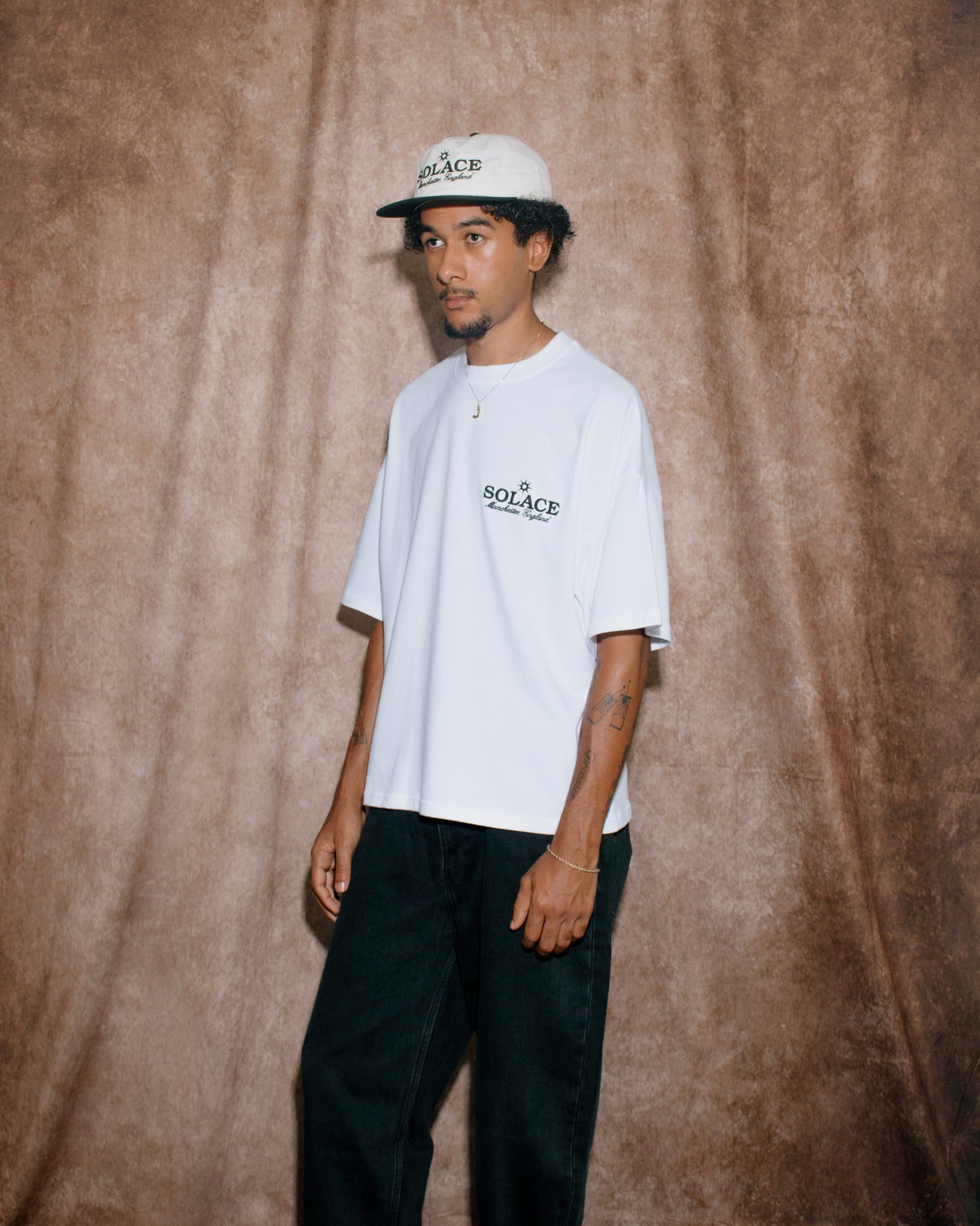 Oversized Boxy Solaire Logo T-Shirt - Ivory/Black