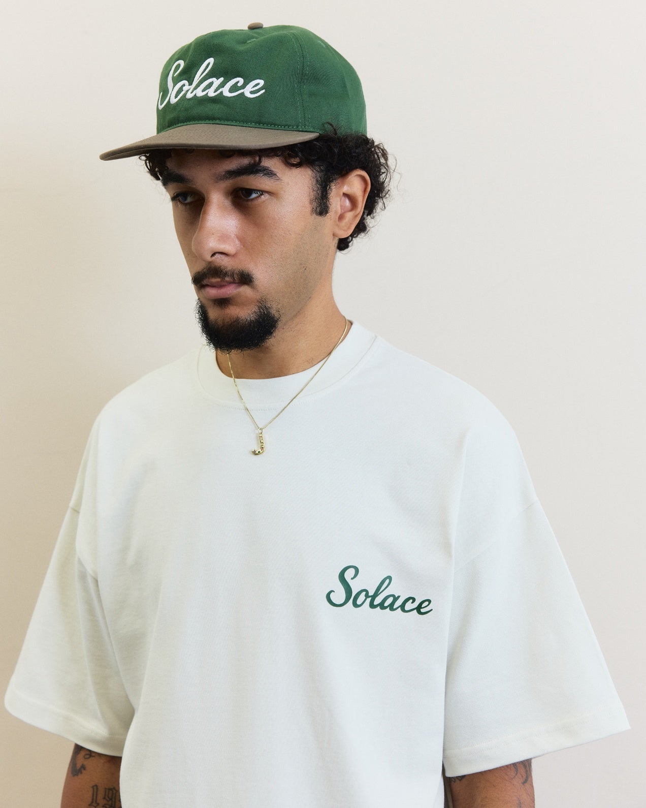Primo Graphic T-Shirt - Vintage White/Forest Green