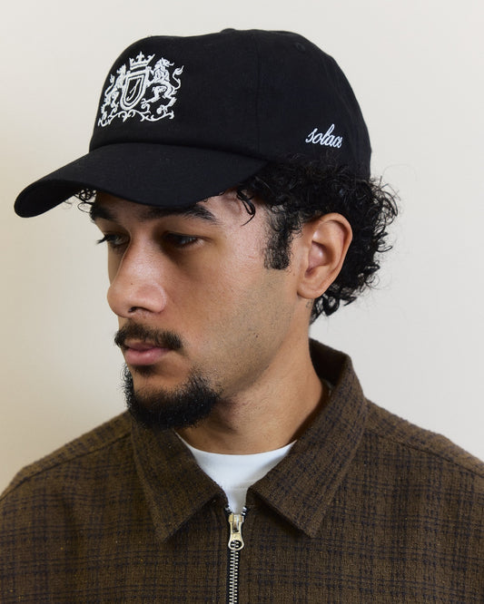 Royal Crest 5 Panel Cap - Onyx Black/Ivory