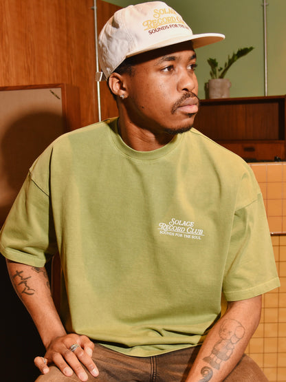 Record Club 5 Panel Baseball Cap - Bone White/Antique Gold