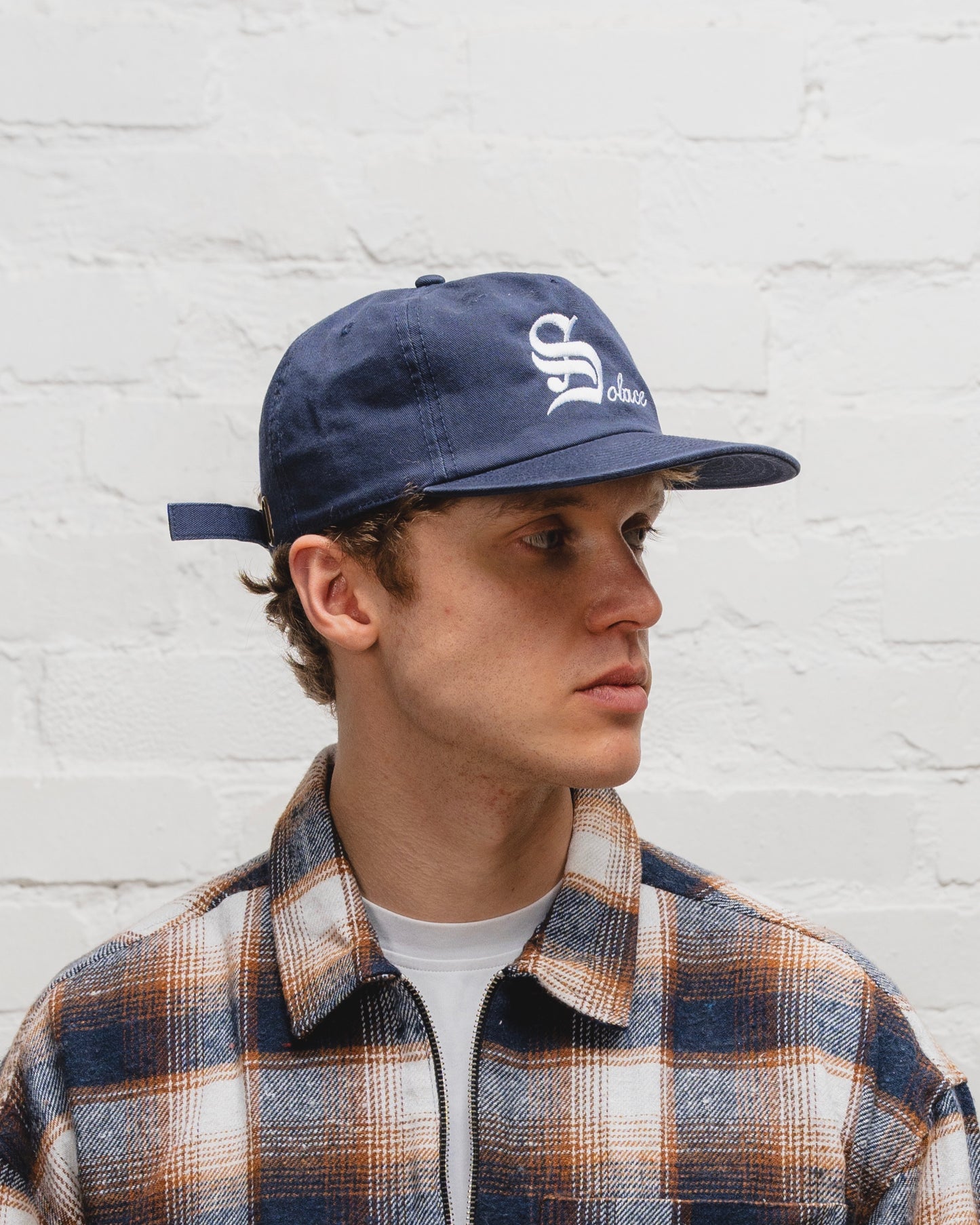 Old English 5 Panel Baseball Cap - Midnight Navy/Ivory