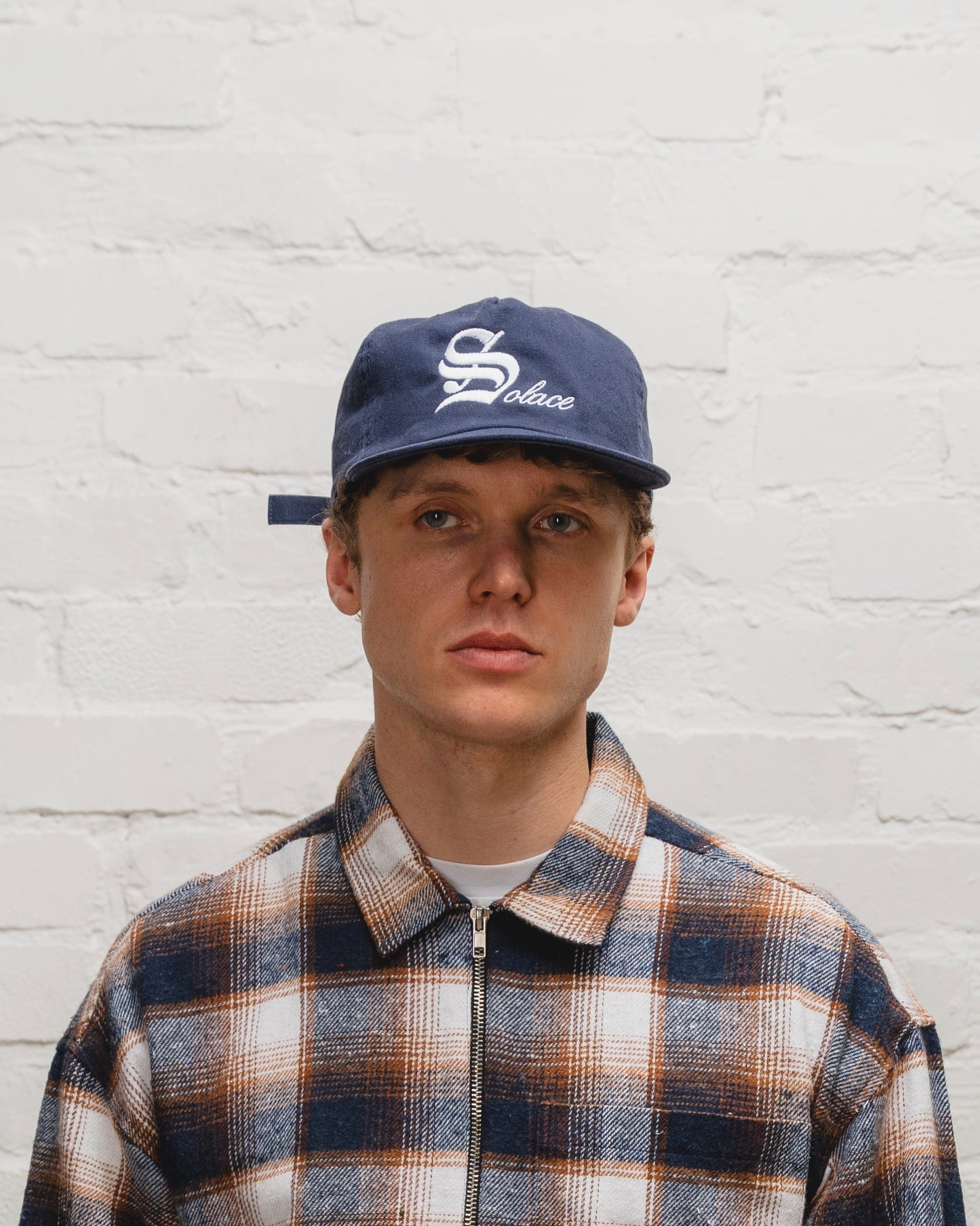 Old English 5 Panel Baseball Cap - Midnight Navy/Ivory