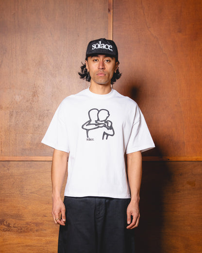 "In Arms" Graphic Logo T-Shirt - Ivory/Carbon Black
