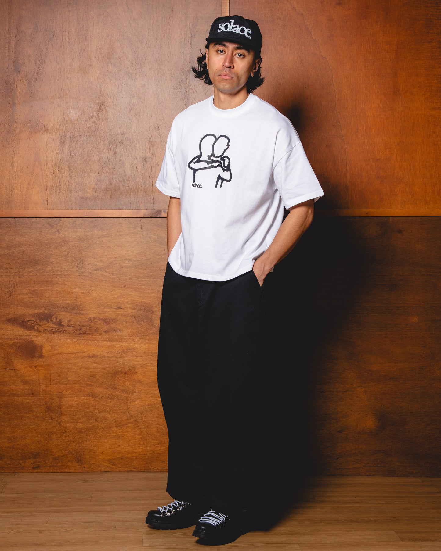 "In Arms" Graphic Logo T-Shirt - Ivory/Carbon Black