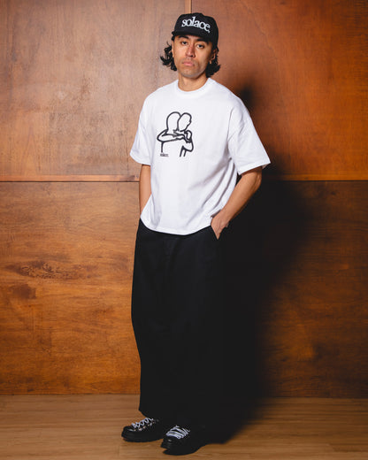 "In Arms" Graphic Logo T-Shirt - Ivory/Carbon Black