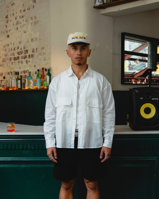 Slub Double Pocket Button Shirt - Ivory