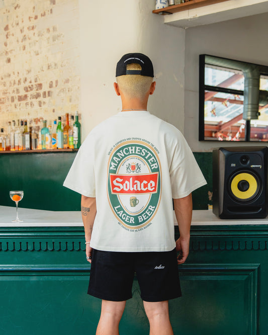 Lager Logo T-Shirt - Ivory/Forest Green