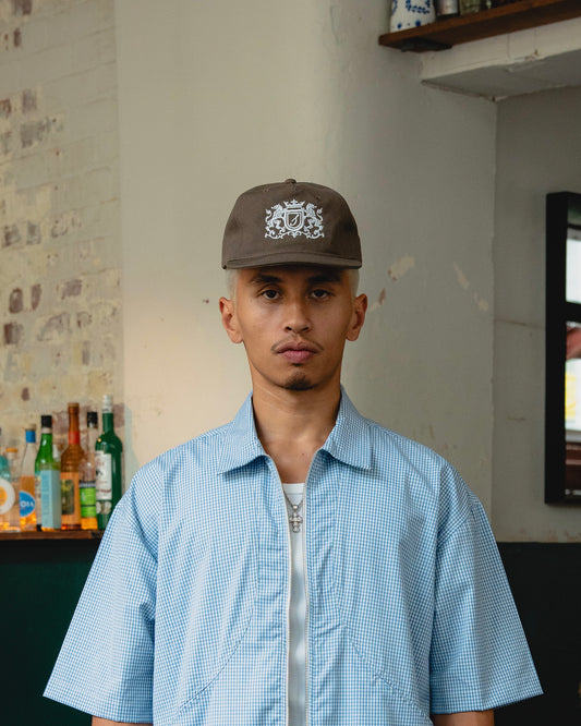 Royal Crest 5 Panel Baseball Cap - Walnut Brown/Ivory
