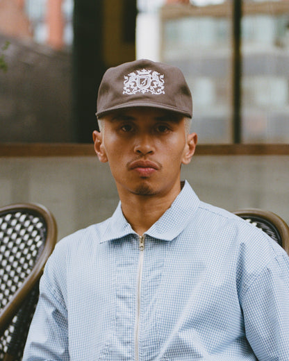 Royal Crest 5 Panel Baseball Cap - Walnut Brown/Ivory