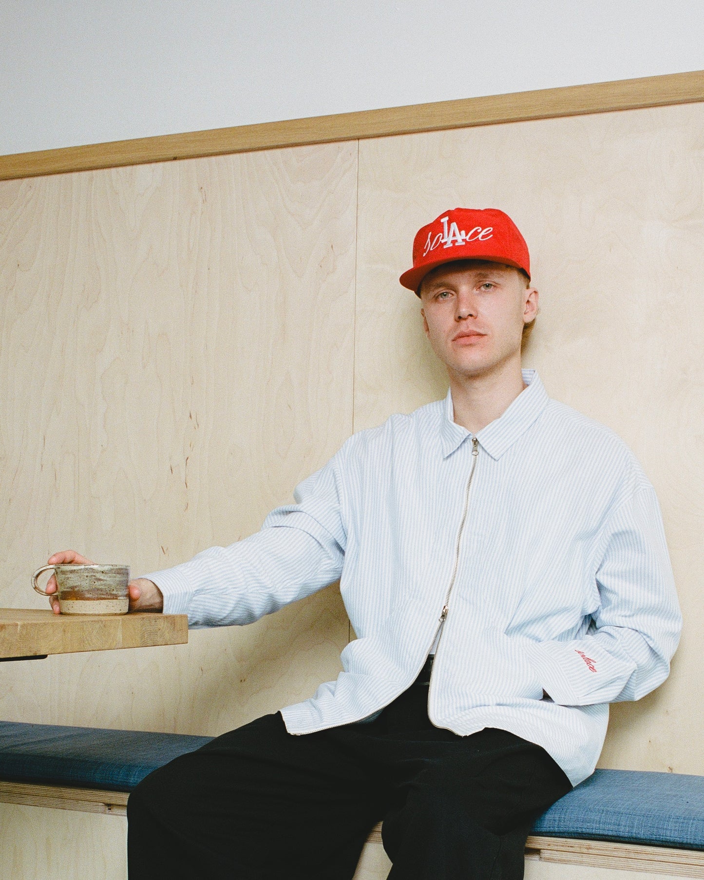 soLAce 5 Panel Baseball Cap - Rose Red/Ivory