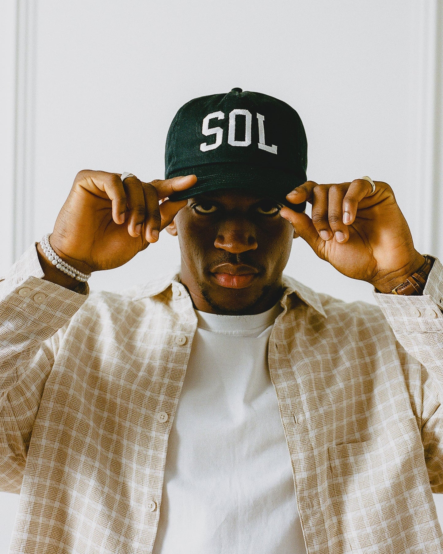 Varsity SOL 5 Panel Baseball Cap - Midnight Navy/Ivory