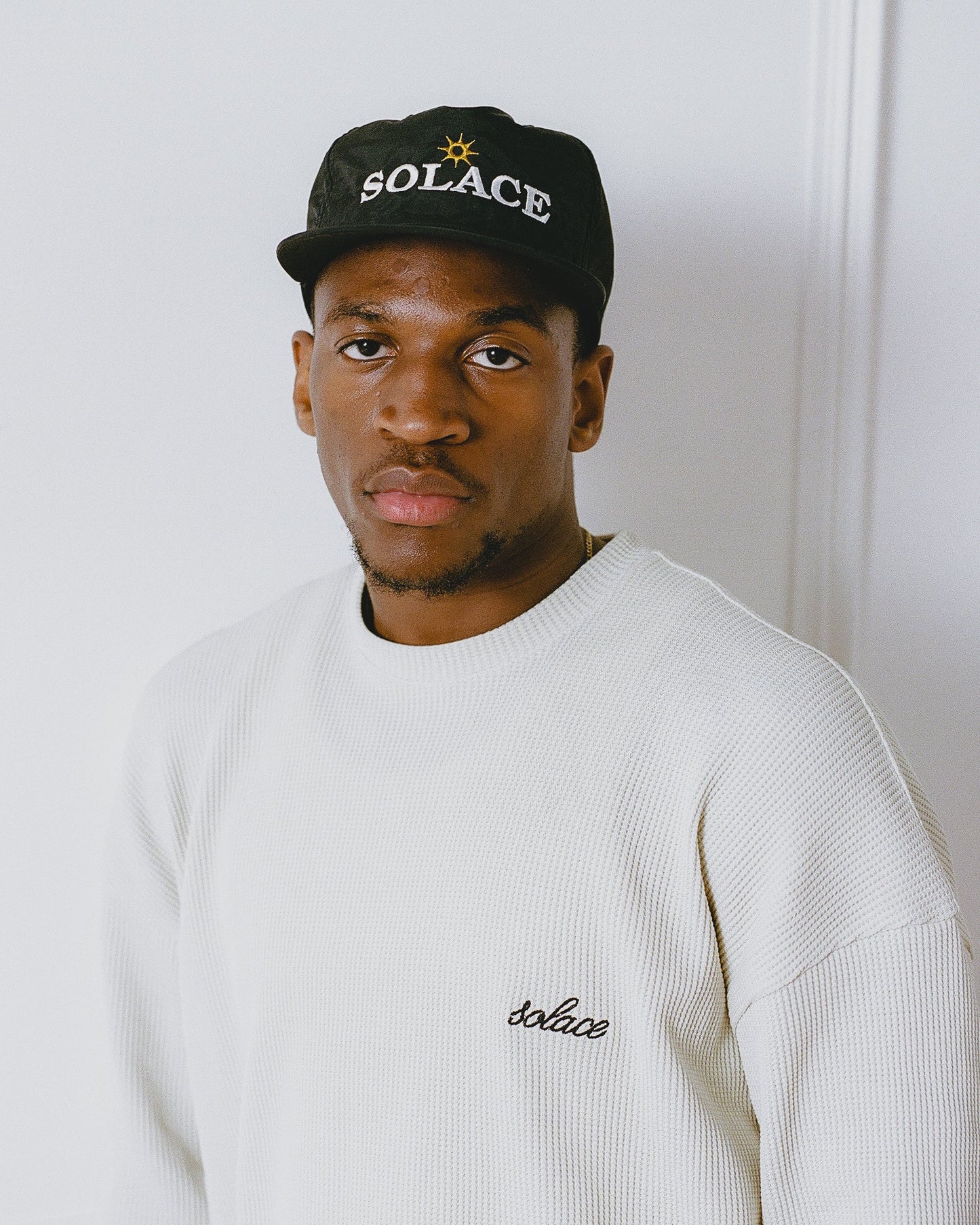 Solaire Logo 5 Panel Baseball Cap - Onyx Black/Ivory