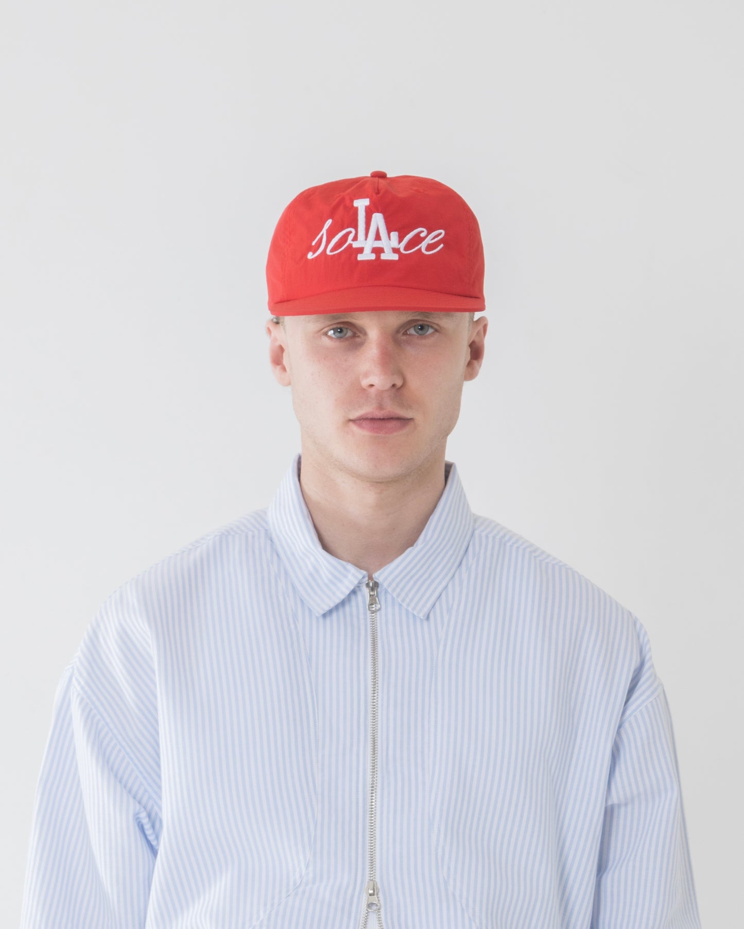 soLAce 5 Panel Baseball Cap - Rose Red/Ivory