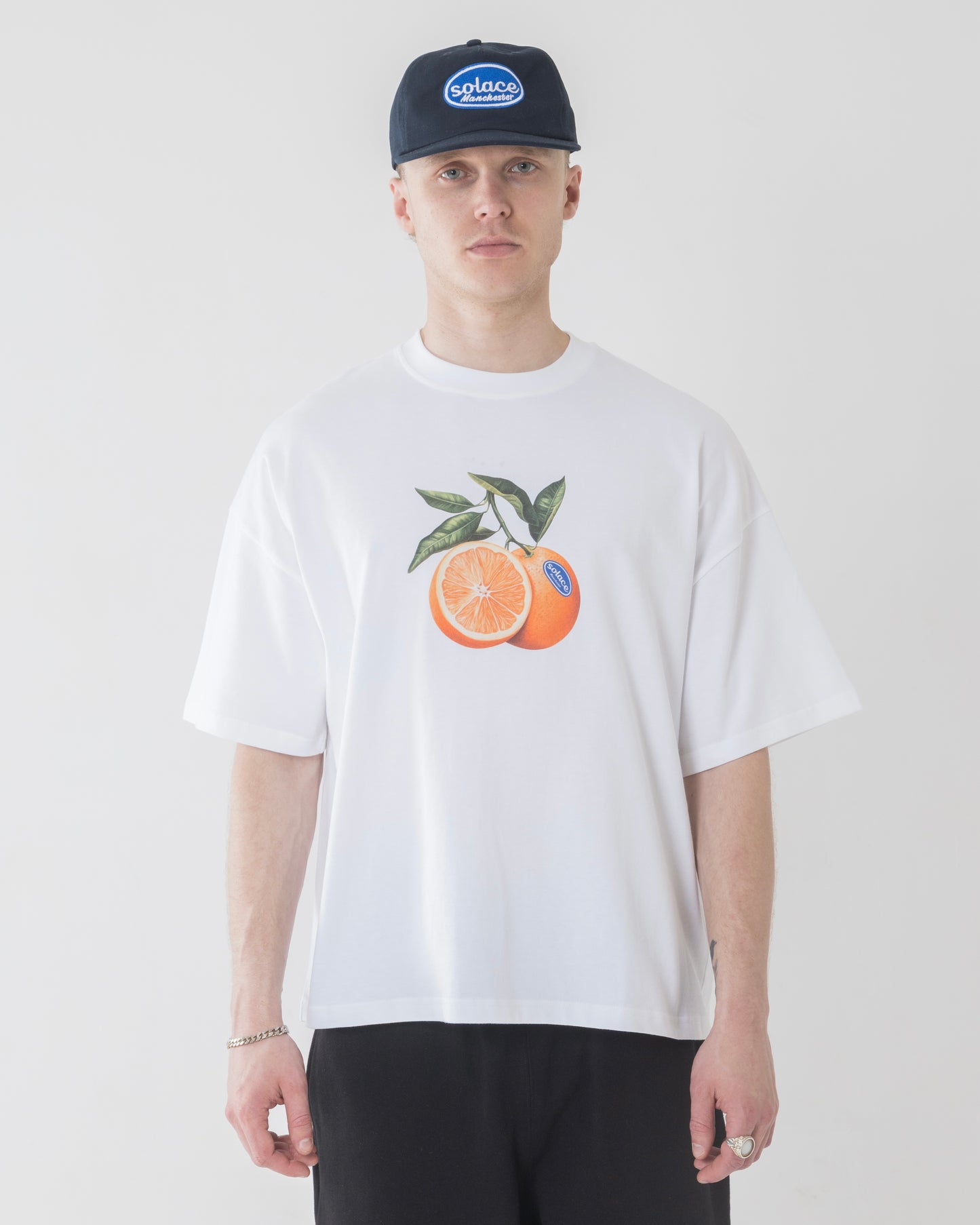 "Naranja" Logo T-Shirt - Ivory/Citrus Orange