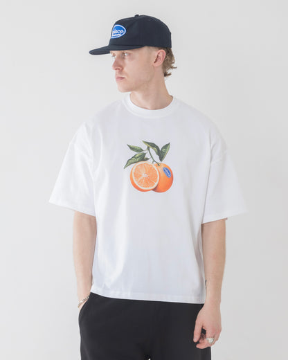 "Naranja" Logo T-Shirt - Ivory/Citrus Orange
