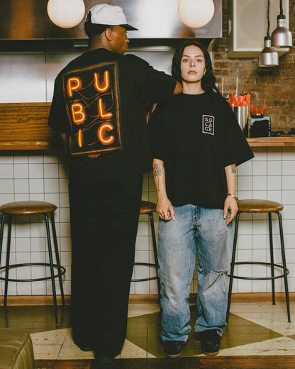 Solace x Public Event T-Shirt - Carbon Black/Neon Red