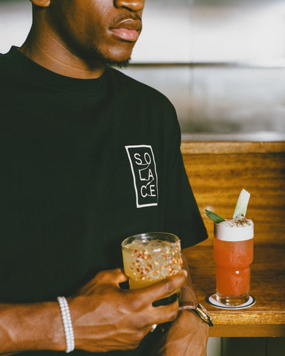 Solace x Public Event T-Shirt - Carbon Black/Neon Red