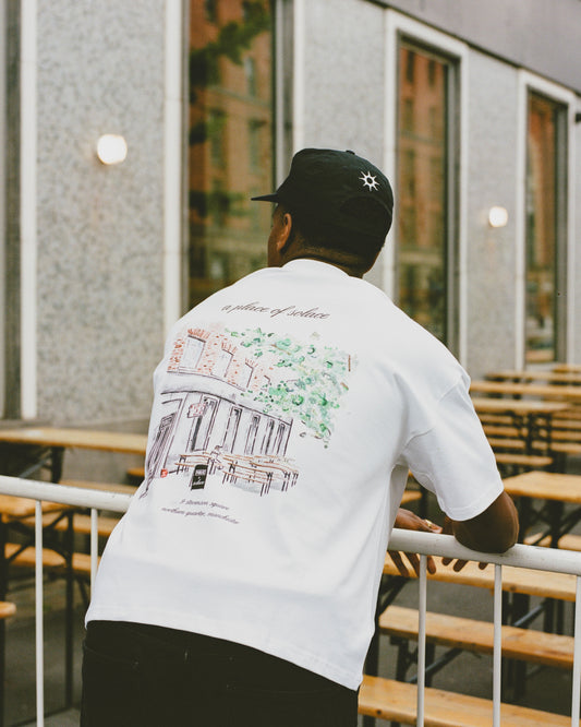 "Place of Solace" Graphic T-Shirt - Ivory/Carbon Black