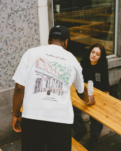 "Place of Solace" Graphic T-Shirt - Ivory/Carbon Black